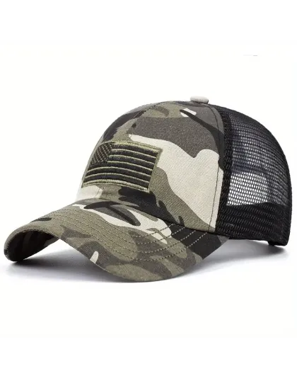 Adjustable Camo/Army Green/Black Baseball Cap