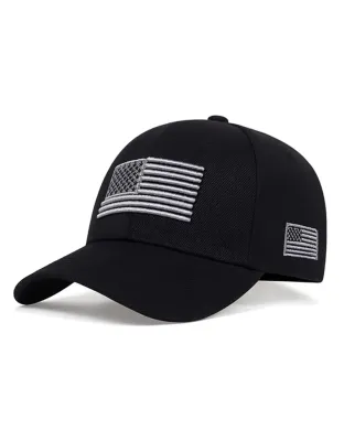 Men'S American Flag Baseball Cap, Sporty Style, Filled with Polyester Fiber, for Men