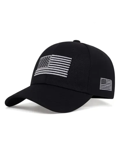 Men'S American Flag Baseball Cap, Sporty Style, Filled with Polyester Fiber, for Men