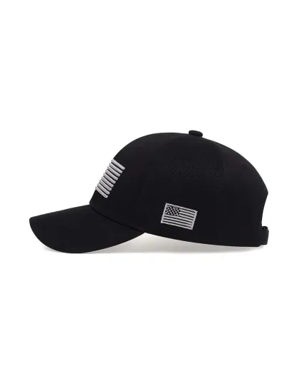 Men'S American Flag Baseball Cap, Sporty Style, Filled with Polyester Fiber, for Men