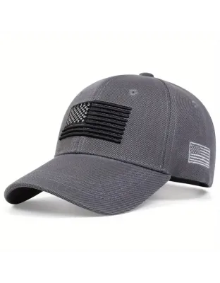 Men'S American Flag Baseball Cap, Sporty Style, Filled with Polyester Fiber, for Men